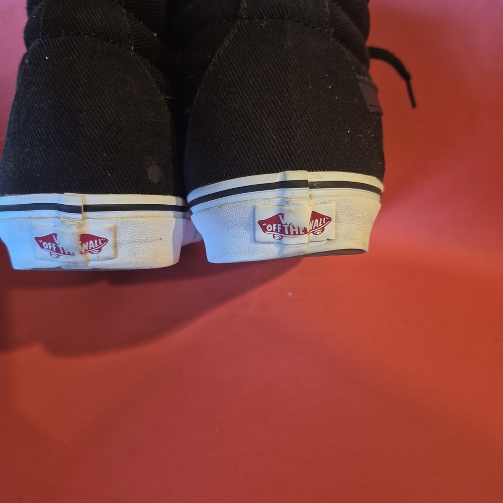 Vans Black Canvas High-Tops with White Soles - Picture 3 of 9